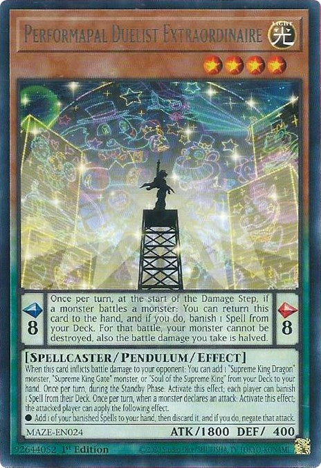 Performapal Duelist Extraordinaire [MAZE-EN024] Rare | Shuffle n Cut Hobbies & Games