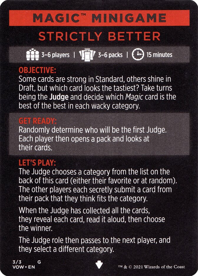 Strictly Better (Magic Minigame) [Innistrad: Crimson Vow Minigame] | Shuffle n Cut Hobbies & Games