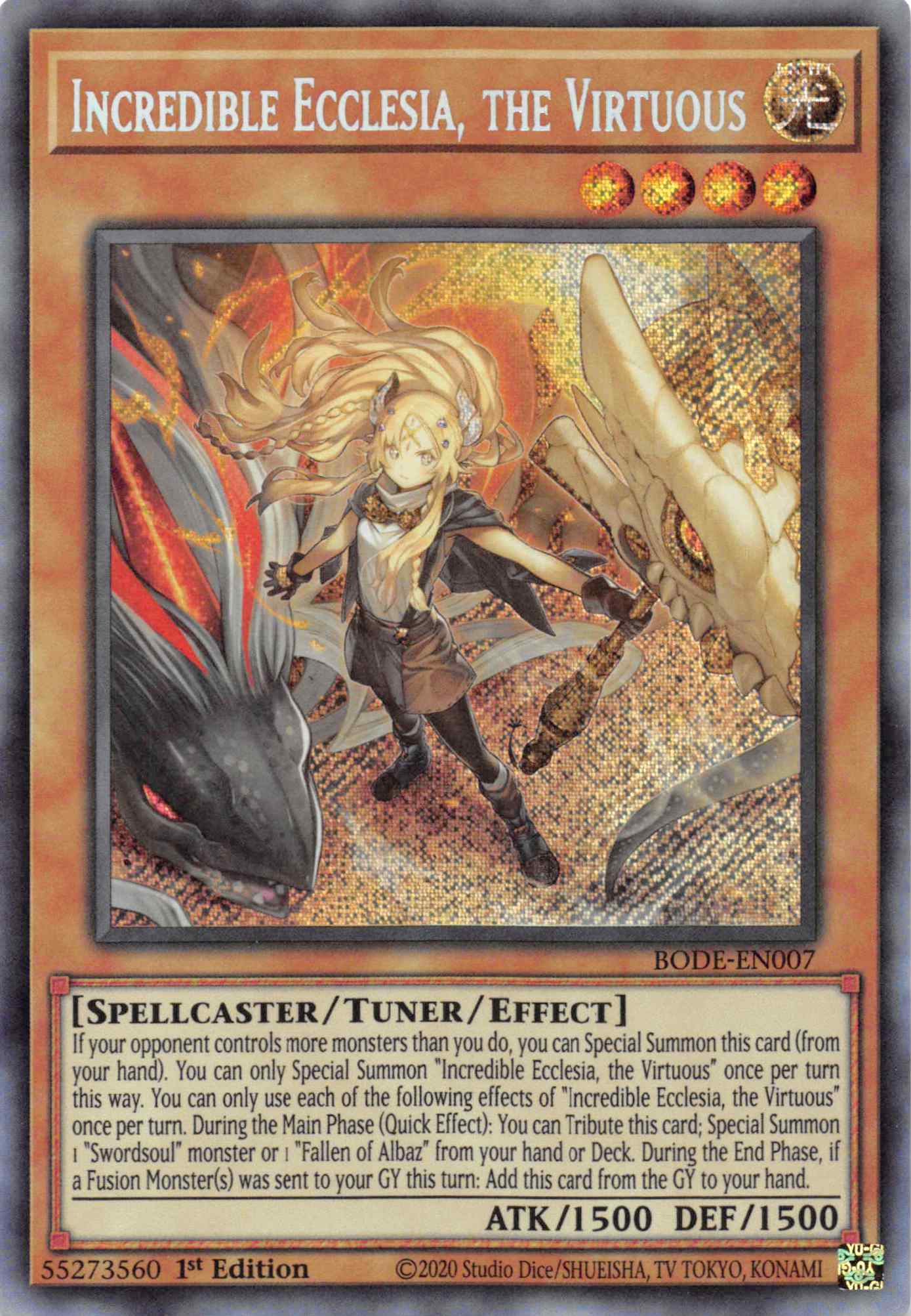 Incredible Ecclesia, the Virtuous [BODE-EN007] Secret Rare | Shuffle n Cut Hobbies & Games