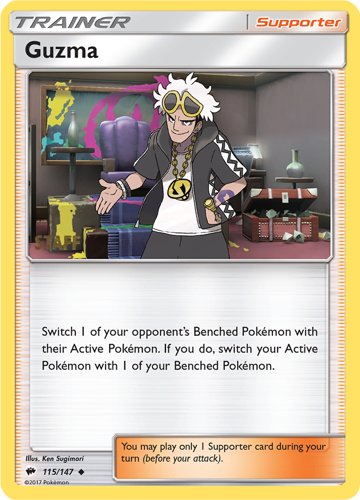 Guzma (115/147) (Regional Championships Staff) [Sun & Moon: Burning Shadows] | Shuffle n Cut Hobbies & Games