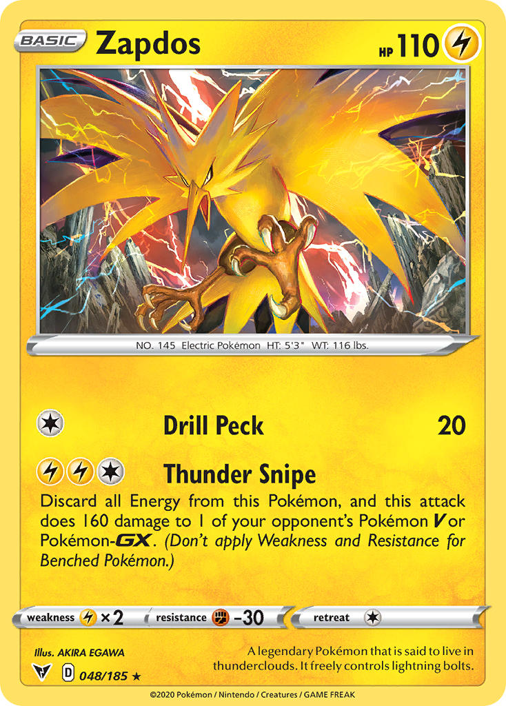 Zapdos (048/185) [Sword & Shield: Vivid Voltage] | Shuffle n Cut Hobbies & Games