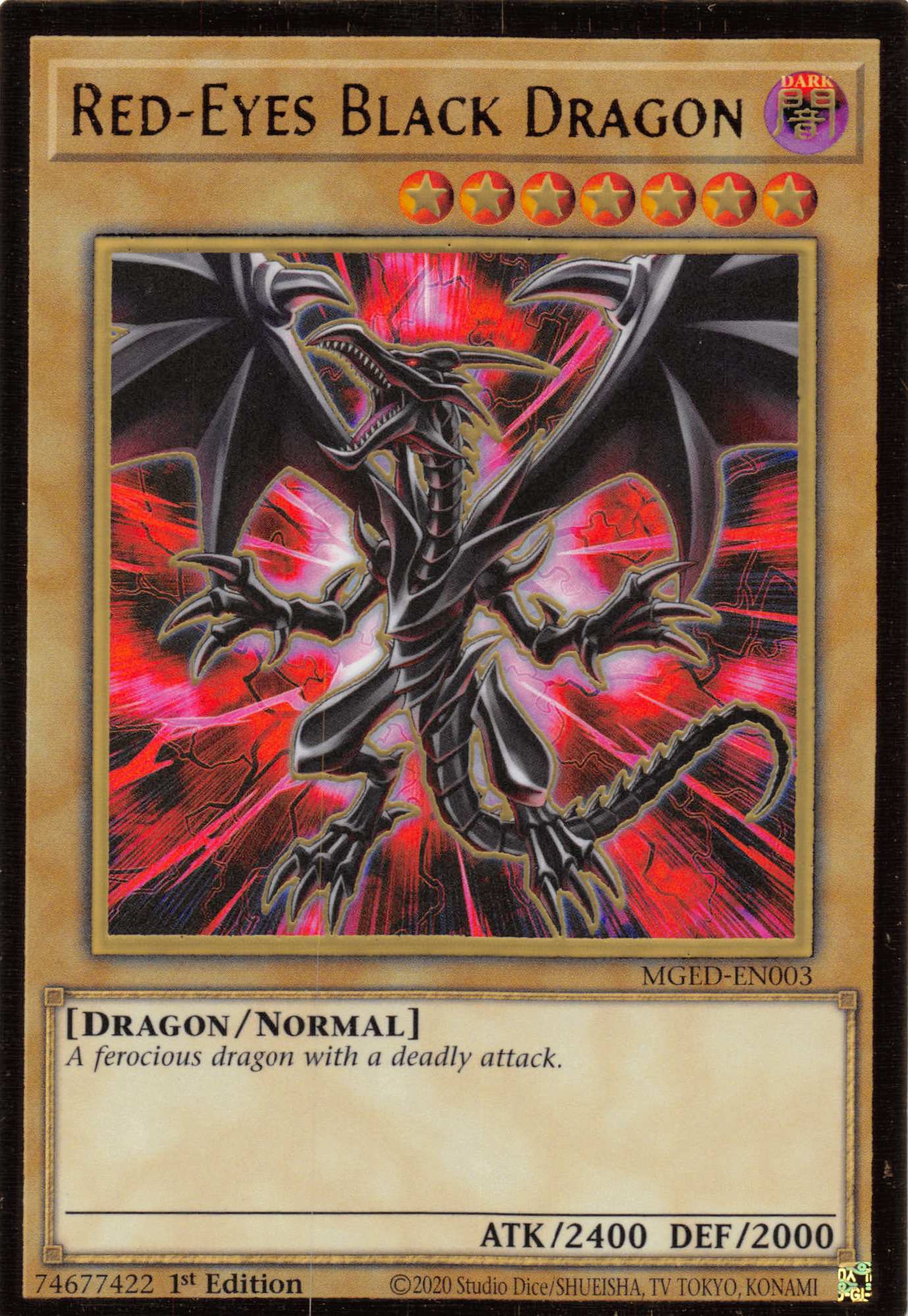 Red-Eyes Black Dragon (Alternate Art) [MGED-EN003] Gold Rare | Shuffle n Cut Hobbies & Games