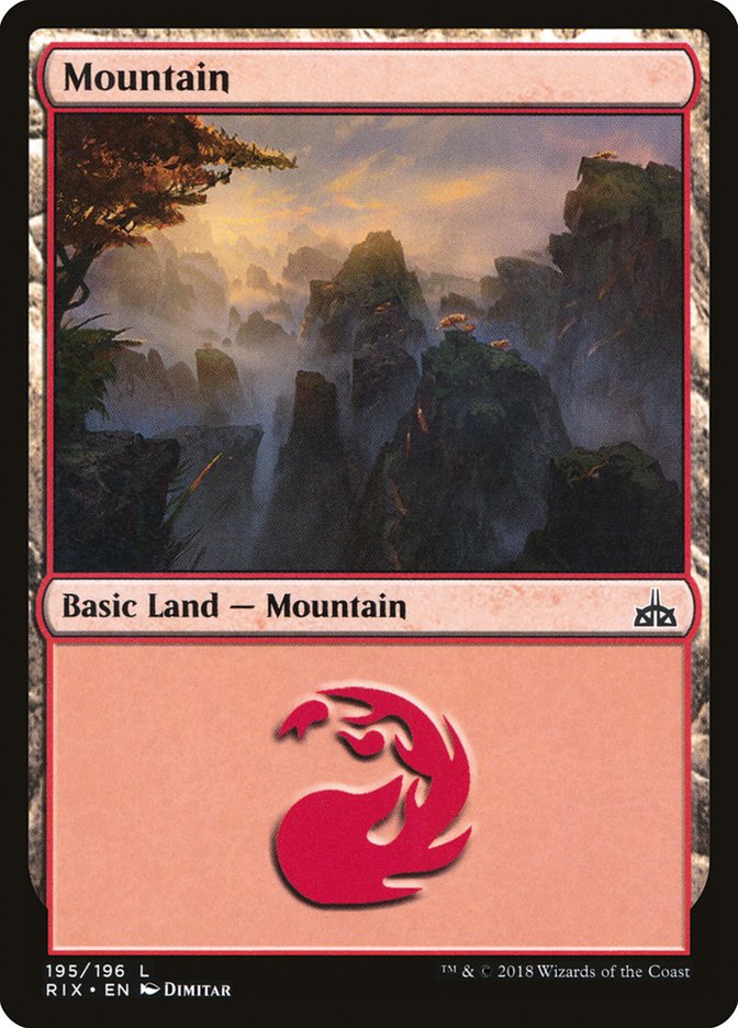 Mountain (195) [Rivals of Ixalan] | Shuffle n Cut Hobbies & Games