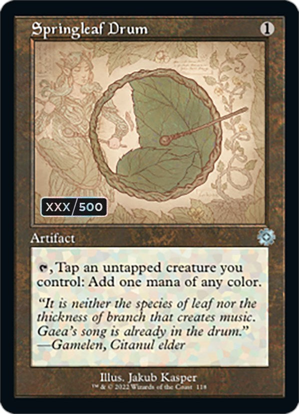 Springleaf Drum (Retro Schematic) (Serialized) [The Brothers' War Retro Artifacts] | Shuffle n Cut Hobbies & Games