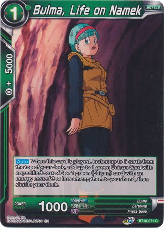 Bulma, Life on Namek [BT10-071] | Shuffle n Cut Hobbies & Games