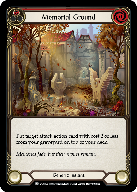 Memorial Ground (Red) (Rainbow Foil) [MON303-RF] 1st Edition Rainbow Foil | Shuffle n Cut Hobbies & Games