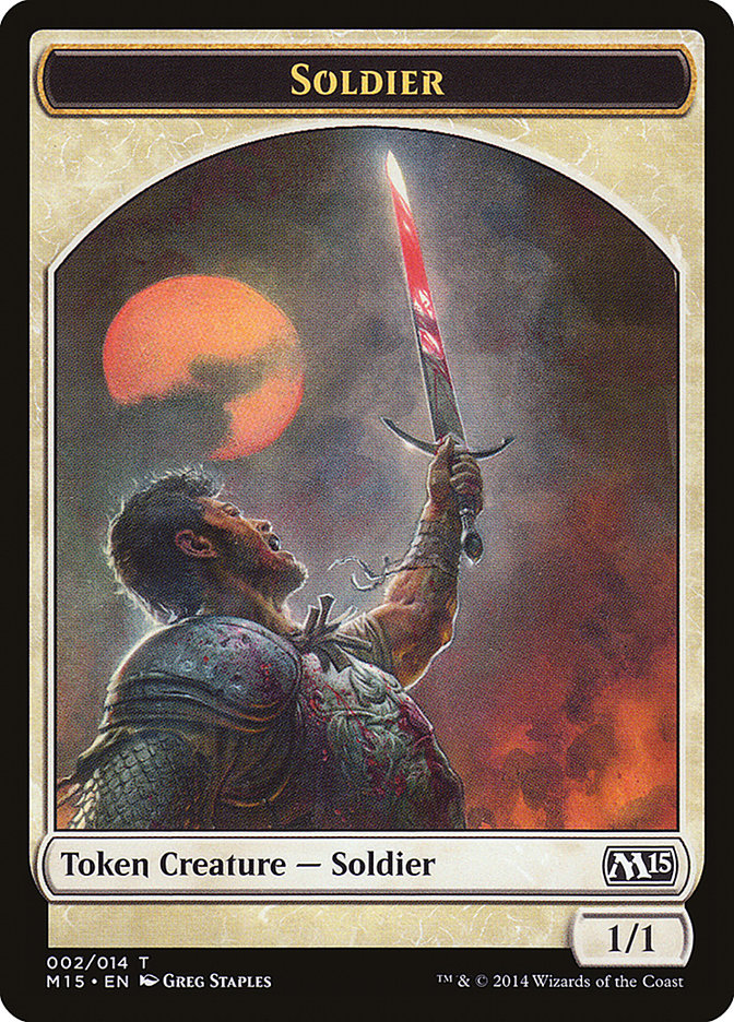 Soldier Token [Magic 2015 Tokens] | Shuffle n Cut Hobbies & Games
