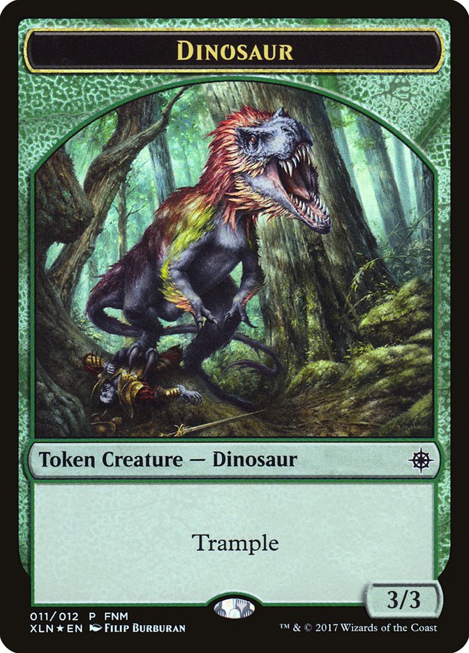 Dinosaur // Treasure Double-Sided Token [Friday Night Magic 2017] | Shuffle n Cut Hobbies & Games