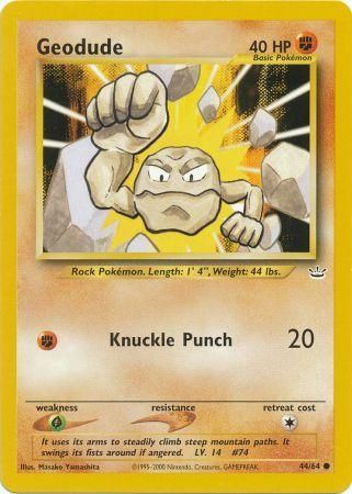 Geodude (44/64) [Neo Revelation Unlimited] | Shuffle n Cut Hobbies & Games