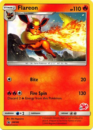 Flareon (SM186) (Charizard Stamp #27) [Battle Academy 2020] | Shuffle n Cut Hobbies & Games