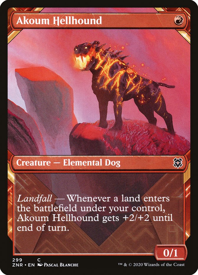 Akoum Hellhound (Showcase) [Zendikar Rising] | Shuffle n Cut Hobbies & Games