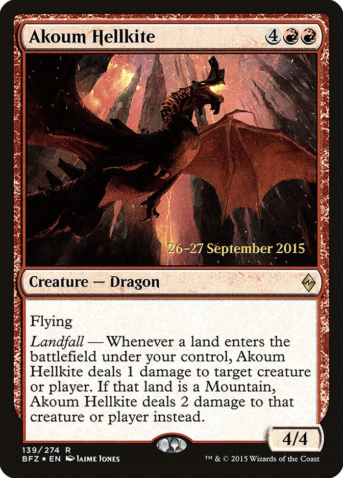 Akoum Hellkite [Battle for Zendikar Prerelease Promos] | Shuffle n Cut Hobbies & Games