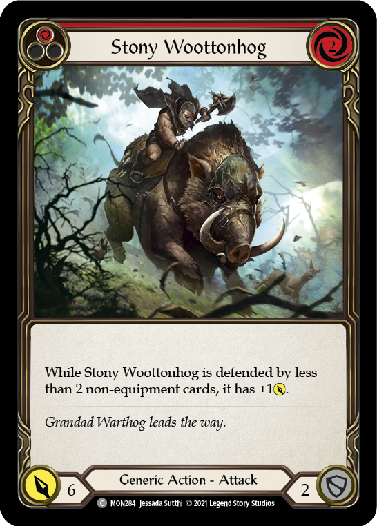 Stony Woottonhog (Red) (Rainbow Foil) [MON284-RF] 1st Edition Rainbow Foil | Shuffle n Cut Hobbies & Games