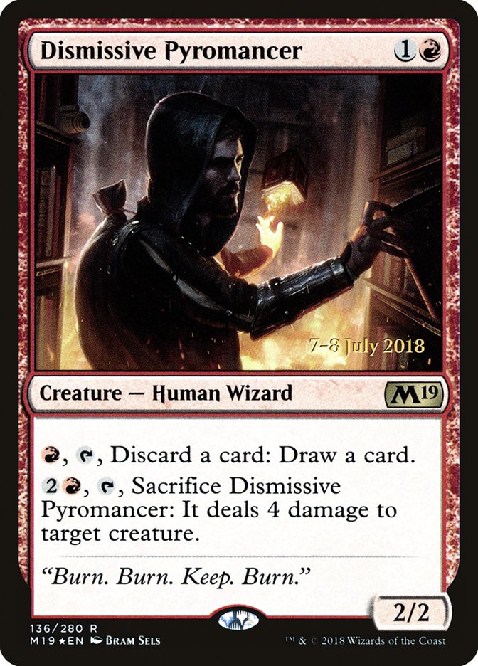 Dismissive Pyromancer [Core Set 2019 Prerelease Promos] | Shuffle n Cut Hobbies & Games