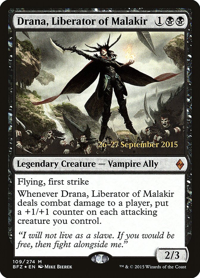 Drana, Liberator of Malakir [Battle for Zendikar Prerelease Promos] | Shuffle n Cut Hobbies & Games