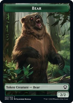 Kavu // Bear Double-Sided Token [Dominaria United Commander Tokens] | Shuffle n Cut Hobbies & Games