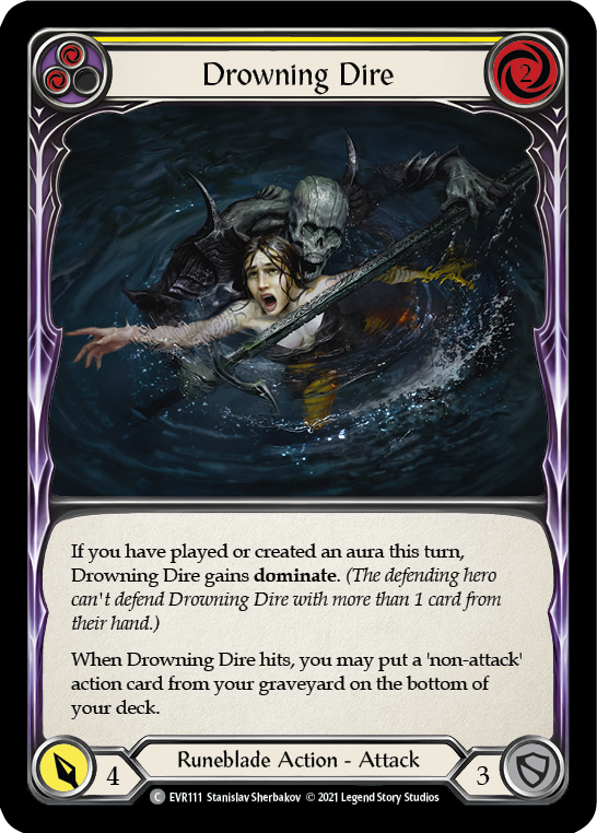 Drowning Dire (Yellow) [EVR111] (Everfest)  1st Edition Rainbow Foil | Shuffle n Cut Hobbies & Games