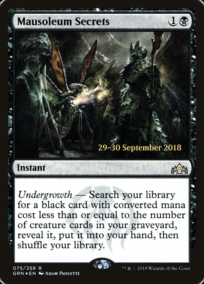 Mausoleum Secrets [Guilds of Ravnica Prerelease Promos] | Shuffle n Cut Hobbies & Games