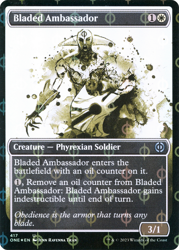 Bladed Ambassador (Showcase Ichor Step-and-Compleat Foil) [Phyrexia: All Will Be One] | Shuffle n Cut Hobbies & Games