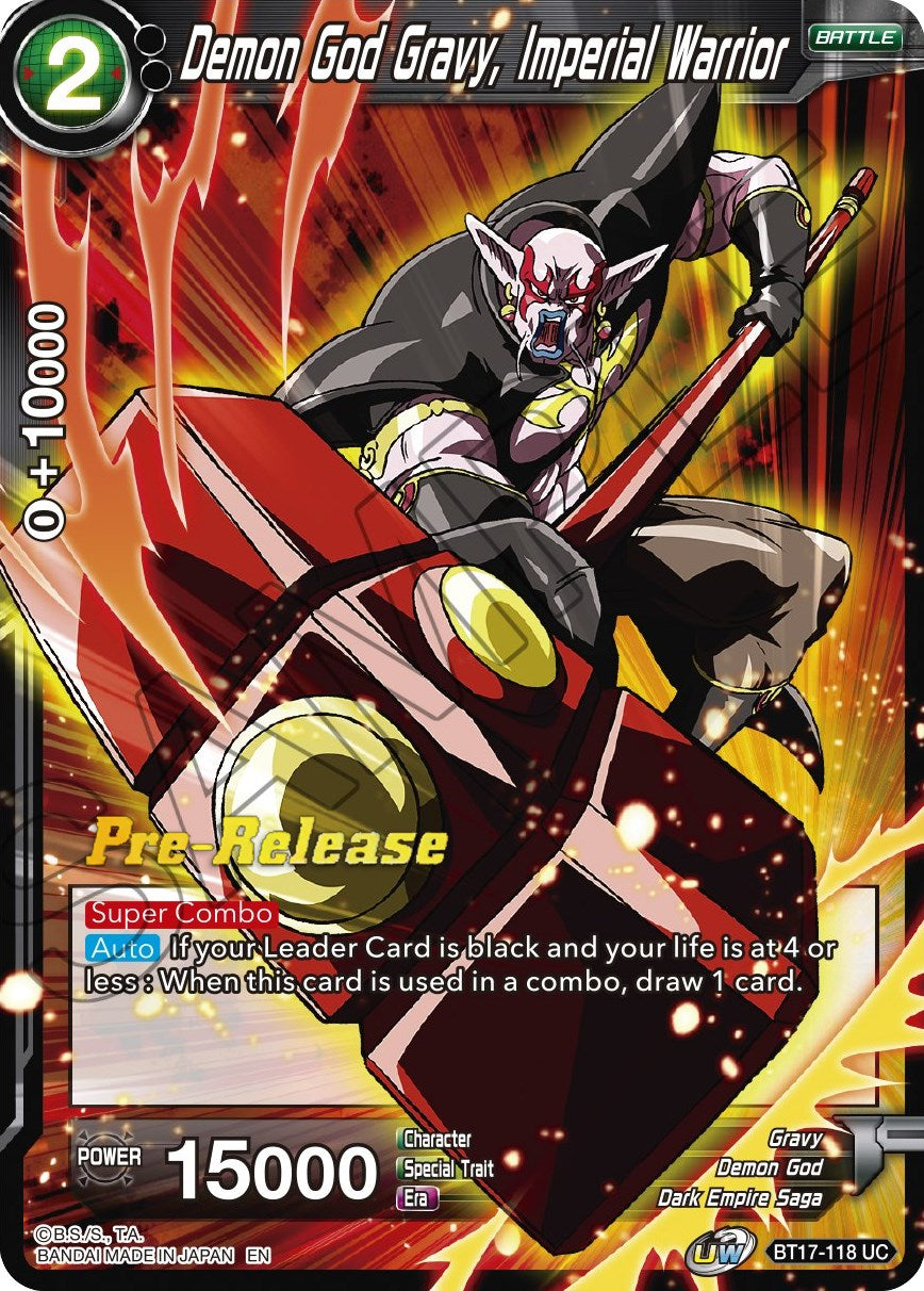 Demon God Gravy, Imperial Warrior (BT17-118) [Ultimate Squad Prerelease Promos] | Shuffle n Cut Hobbies & Games