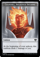 Chandra, Awakened Inferno Emblem // Wizard Double-Sided Token [Commander Masters Tokens] | Shuffle n Cut Hobbies & Games