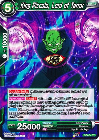 King Piccolo, Lord of Terror (Starter Deck - The Guardian of Namekians) [SD4-04] | Shuffle n Cut Hobbies & Games