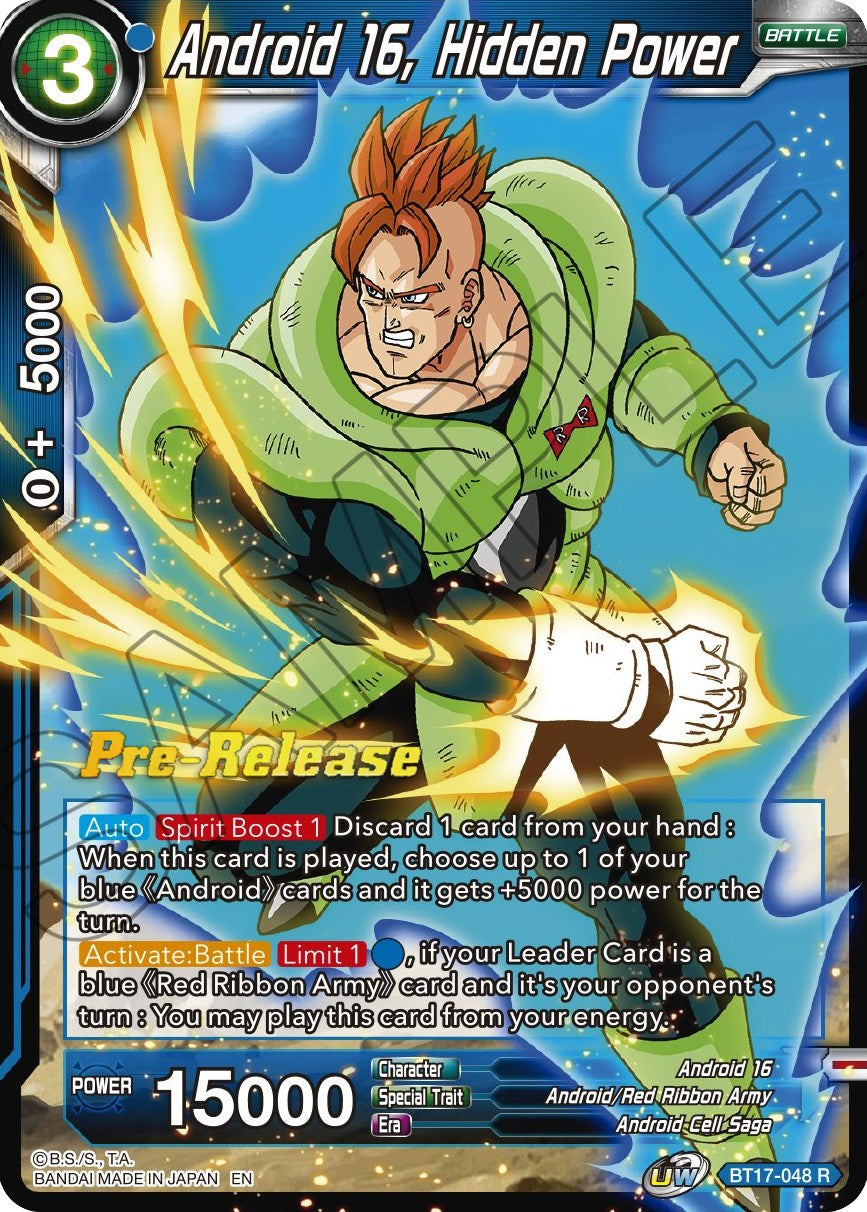 Android 16, Hidden Power (BT17-048) [Ultimate Squad Prerelease Promos] | Shuffle n Cut Hobbies & Games
