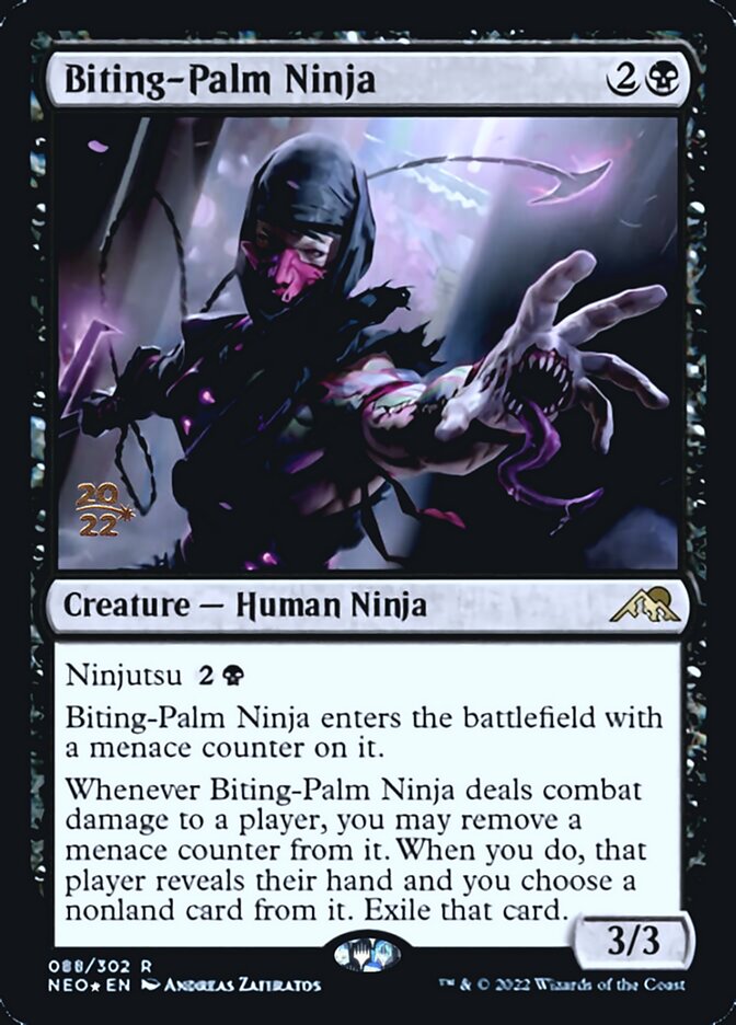 Biting-Palm Ninja [Kamigawa: Neon Dynasty Prerelease Promos] | Shuffle n Cut Hobbies & Games