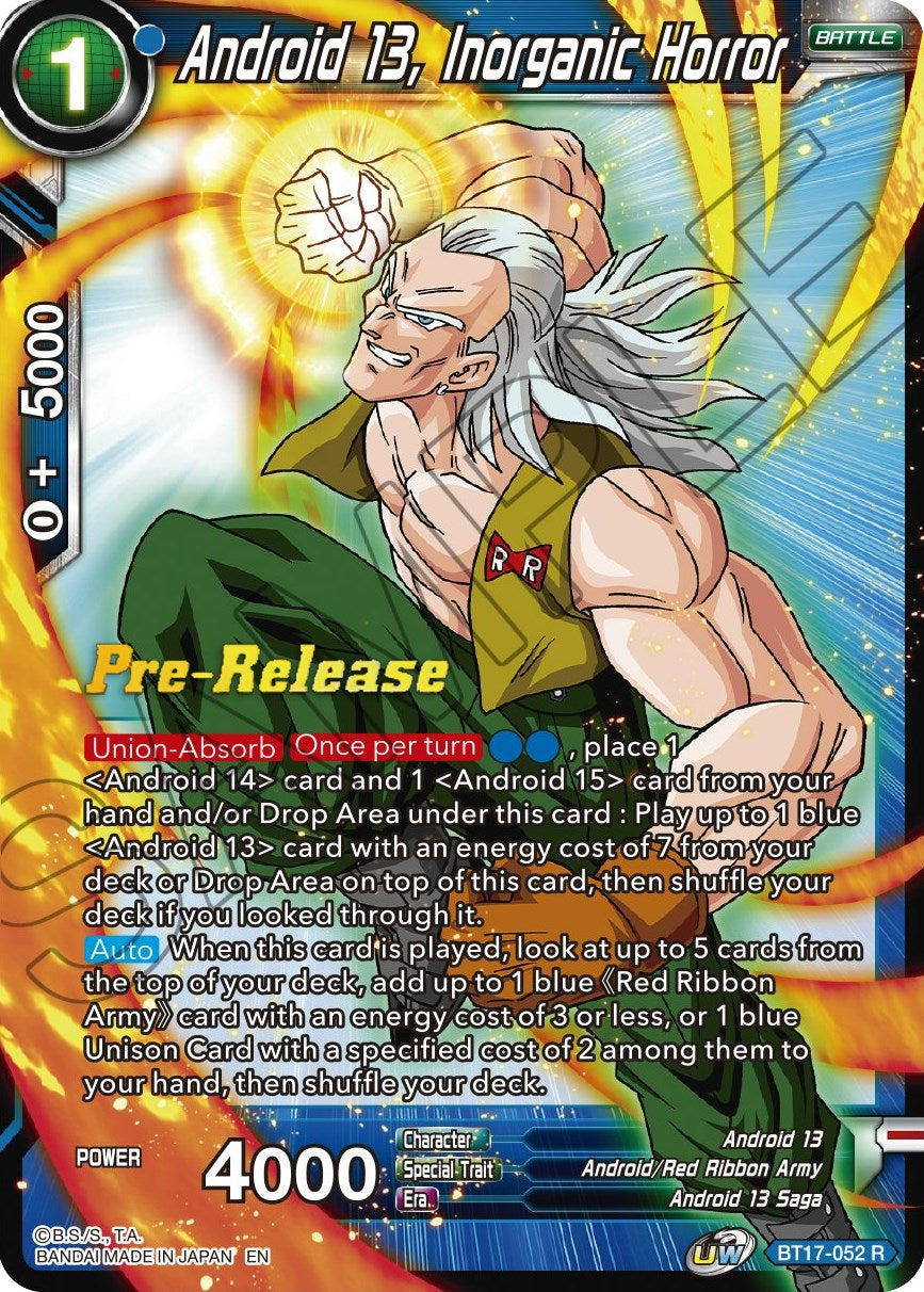 Android 13, Inorganic Horror (BT17-052) [Ultimate Squad Prerelease Promos] | Shuffle n Cut Hobbies & Games