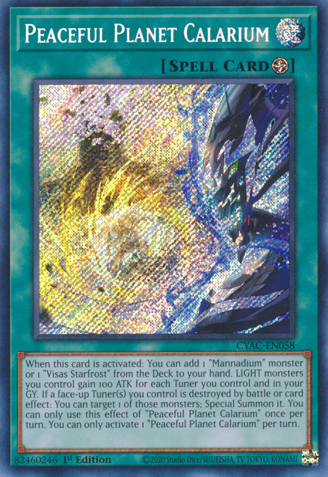 Peaceful Planet Calarium [CYAC-EN058] Secret Rare | Shuffle n Cut Hobbies & Games