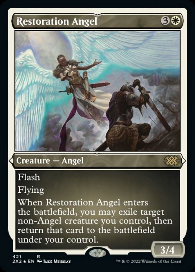 Restoration Angel (Foil Etched) [Double Masters 2022] | Shuffle n Cut Hobbies & Games