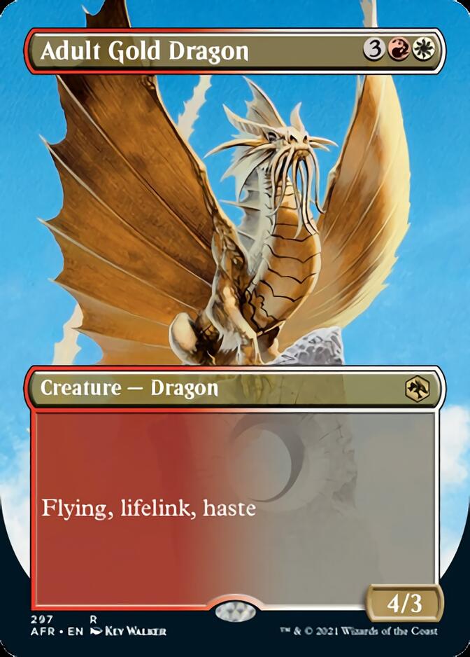 Adult Gold Dragon (Borderless Alternate Art) [Dungeons & Dragons: Adventures in the Forgotten Realms] | Shuffle n Cut Hobbies & Games