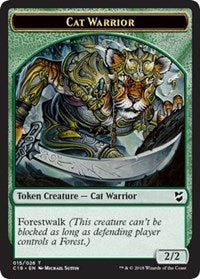 Cat Warrior // Plant Double-Sided Token [Commander 2018 Tokens] | Shuffle n Cut Hobbies & Games