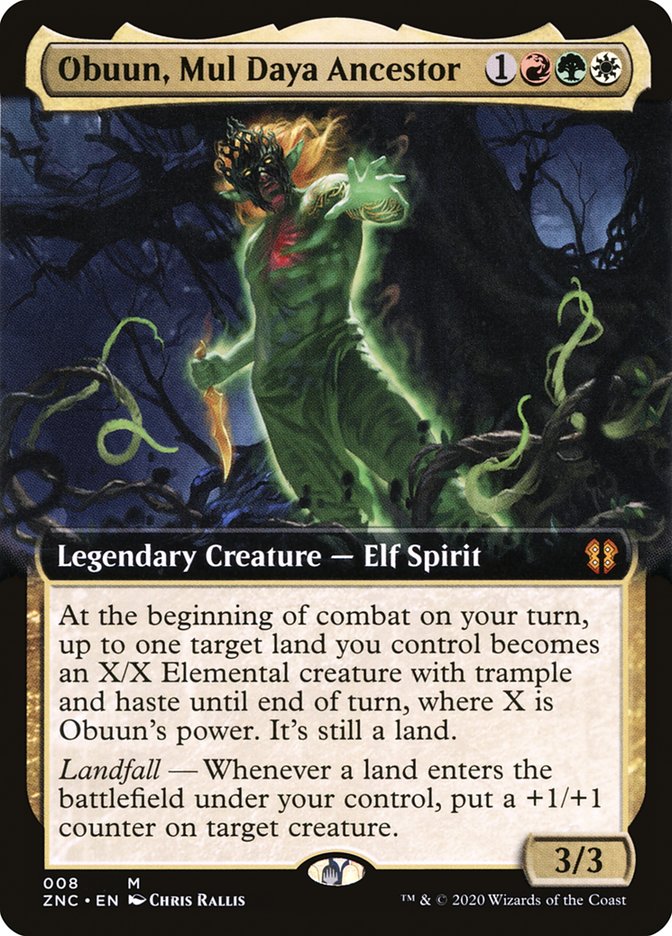 Obuun, Mul Daya Ancestor (Extended Art) [Zendikar Rising Commander] | Shuffle n Cut Hobbies & Games