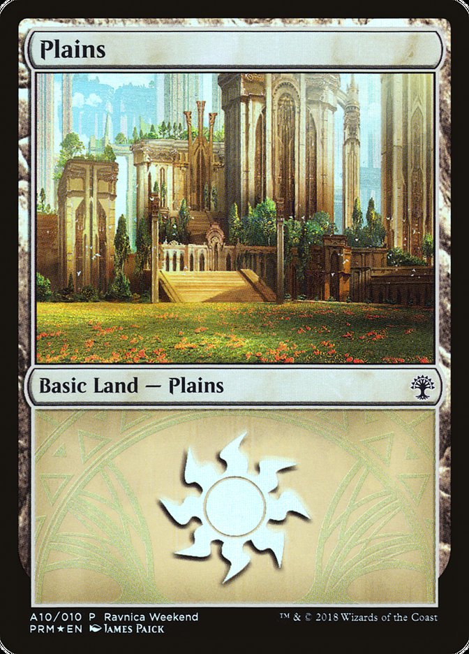 Plains (A10) [Ravnica Allegiance Ravnica Weekend] | Shuffle n Cut Hobbies & Games