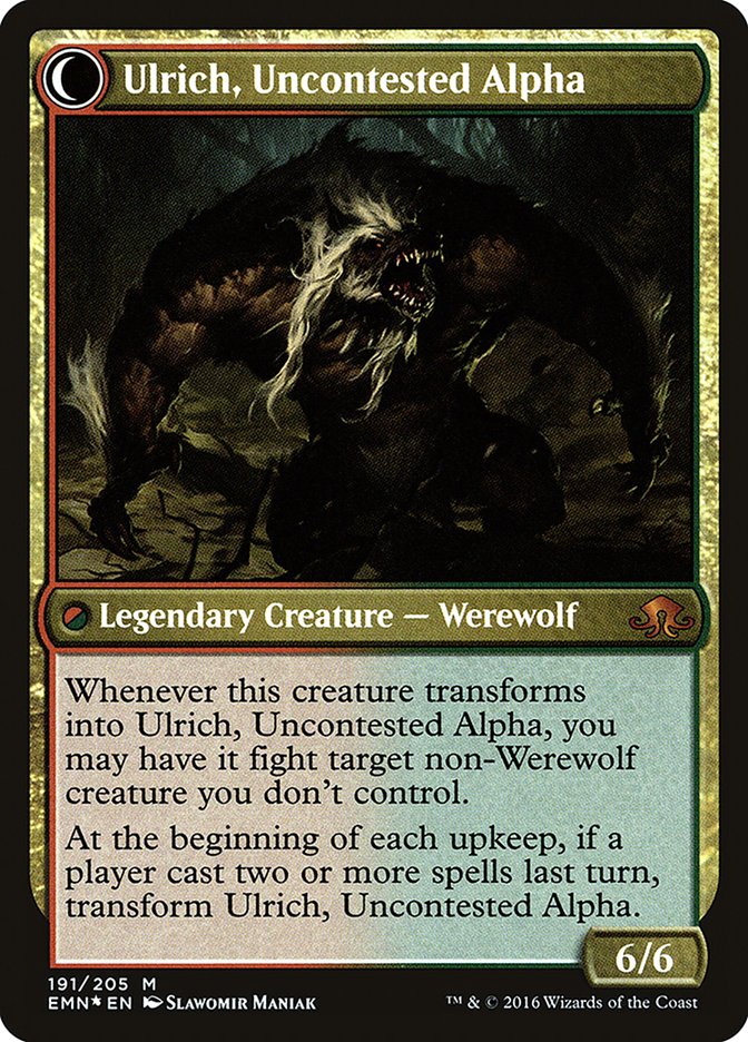 Ulrich of the Krallenhorde // Ulrich, Uncontested Alpha [Eldritch Moon Prerelease Promos] | Shuffle n Cut Hobbies & Games