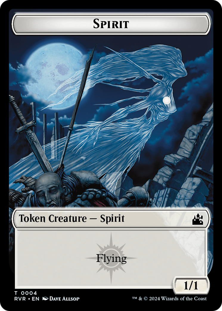 Elf Knight // Spirit (0004) Double-Sided Token [Ravnica Remastered Tokens] | Shuffle n Cut Hobbies & Games