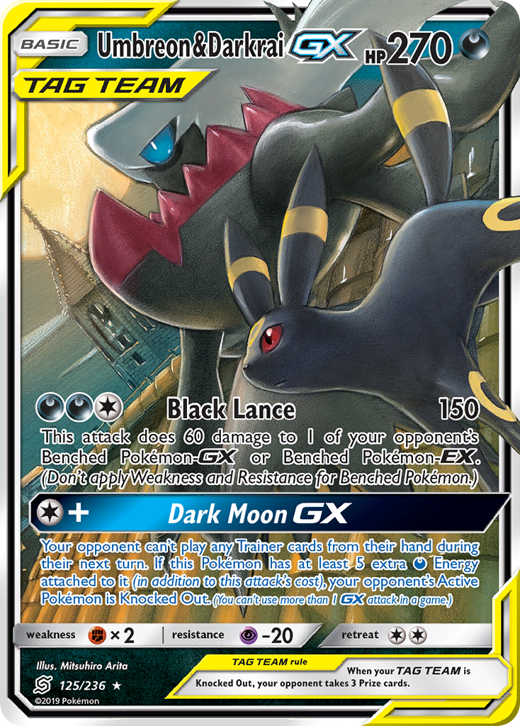 Umbreon & Darkrai GX (125/236) [Sun & Moon: Unified Minds] | Shuffle n Cut Hobbies & Games