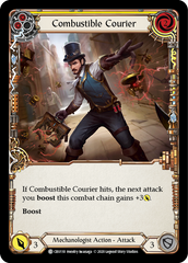 Combustible Courier (Yellow) [CRU110] 1st Edition Rainbow Foil | Shuffle n Cut Hobbies & Games