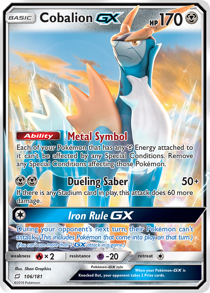 Cobalion GX (106/181) [Sun & Moon: Team Up] | Shuffle n Cut Hobbies & Games