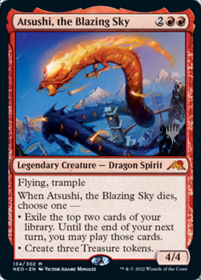 Atsushi, the Blazing Sky (Promo Pack) [Kamigawa: Neon Dynasty Promos] | Shuffle n Cut Hobbies & Games