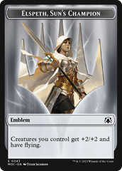 Warrior // Elspeth, Sun's Champion Emblem Double-Sided Token [March of the Machine Commander Tokens] | Shuffle n Cut Hobbies & Games