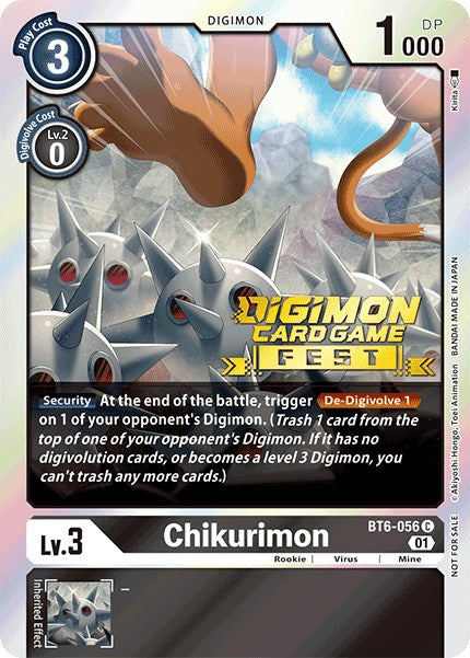 Chikurimon [BT6-056] (Digimon Card Game Fest 2022) [Double Diamond Promos] | Shuffle n Cut Hobbies & Games