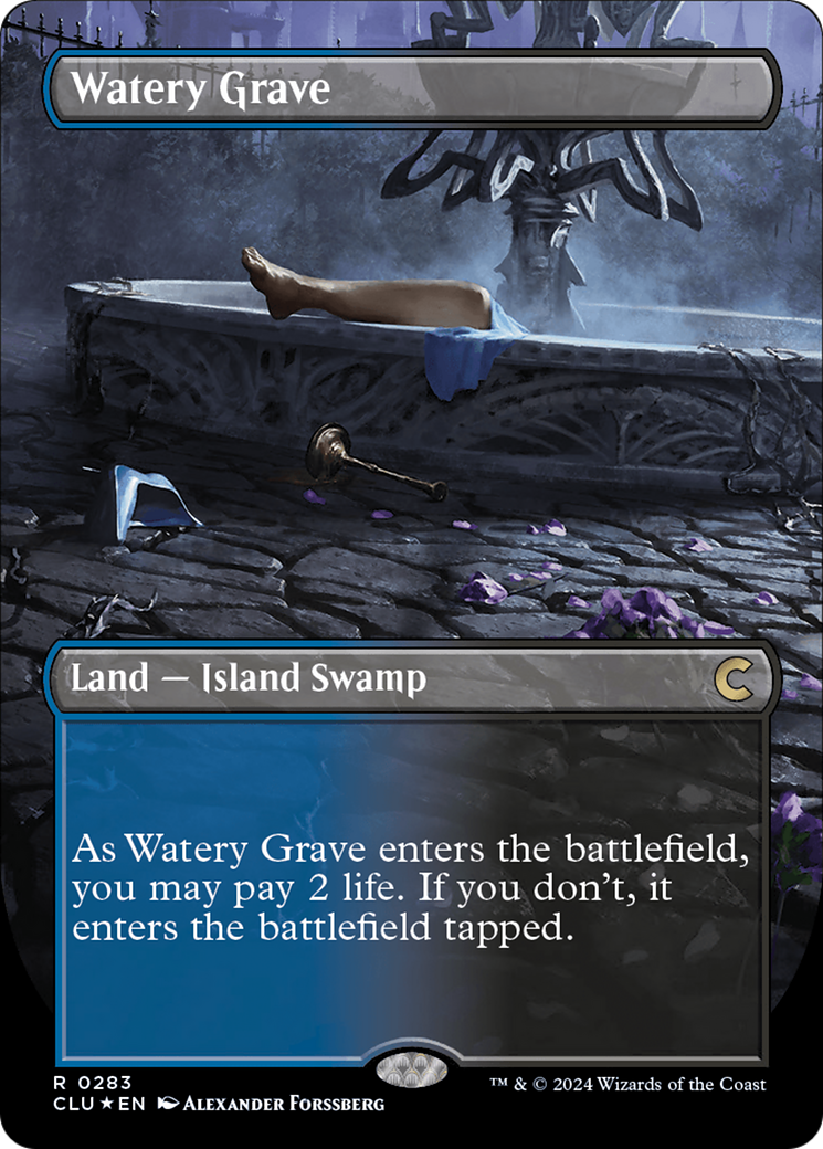 Watery Grave (Borderless) [Ravnica: Clue Edition] | Shuffle n Cut Hobbies & Games