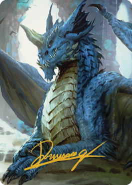 Young Blue Dragon Art Card (Gold-Stamped Signature) [Commander Legends: Battle for Baldur's Gate Art Series] | Shuffle n Cut Hobbies & Games