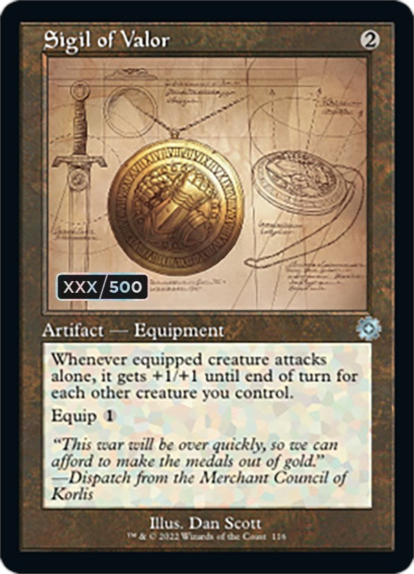 Sigil of Valor (Retro Schematic) (Serialized) [The Brothers' War Retro Artifacts] | Shuffle n Cut Hobbies & Games