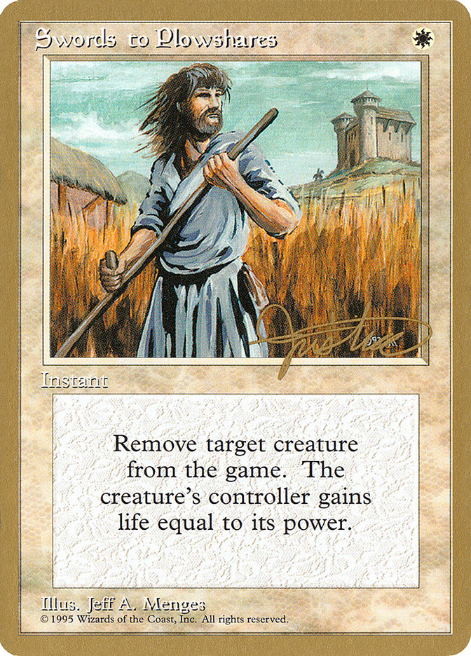 Swords to Plowshares (Mark Justice) [Pro Tour Collector Set] | Shuffle n Cut Hobbies & Games