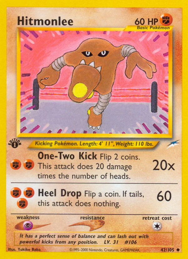 Hitmonlee (42/105) [Neo Destiny 1st Edition] | Shuffle n Cut Hobbies & Games