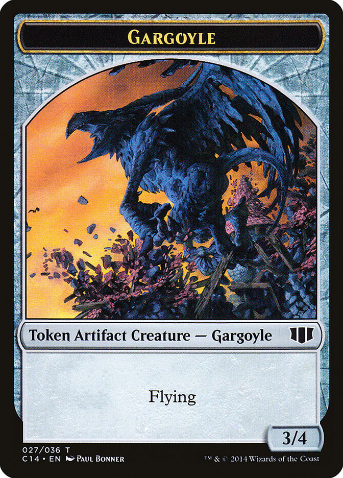 Gargoyle // Elf Warrior Double-Sided Token [Commander 2014 Tokens] | Shuffle n Cut Hobbies & Games