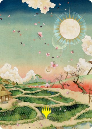 Plains 1 Art Card (Gold-Stamped Signature) [Kamigawa: Neon Dynasty Art Series] | Shuffle n Cut Hobbies & Games